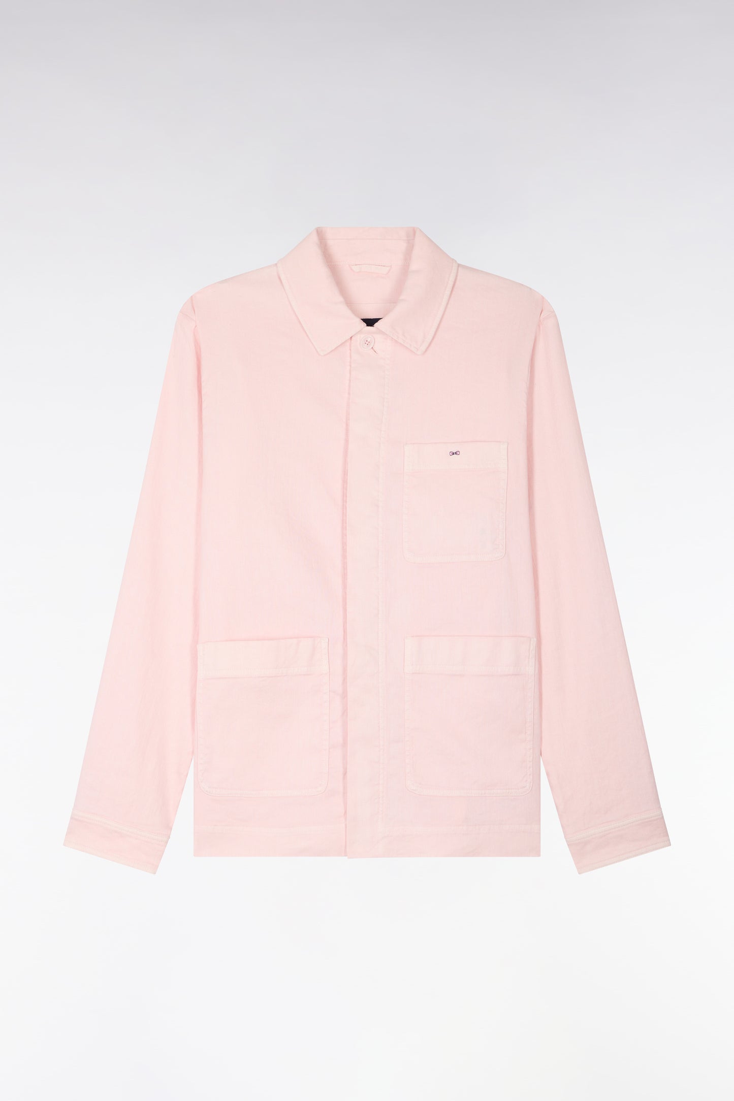 Pink linen and cotton overshirt
