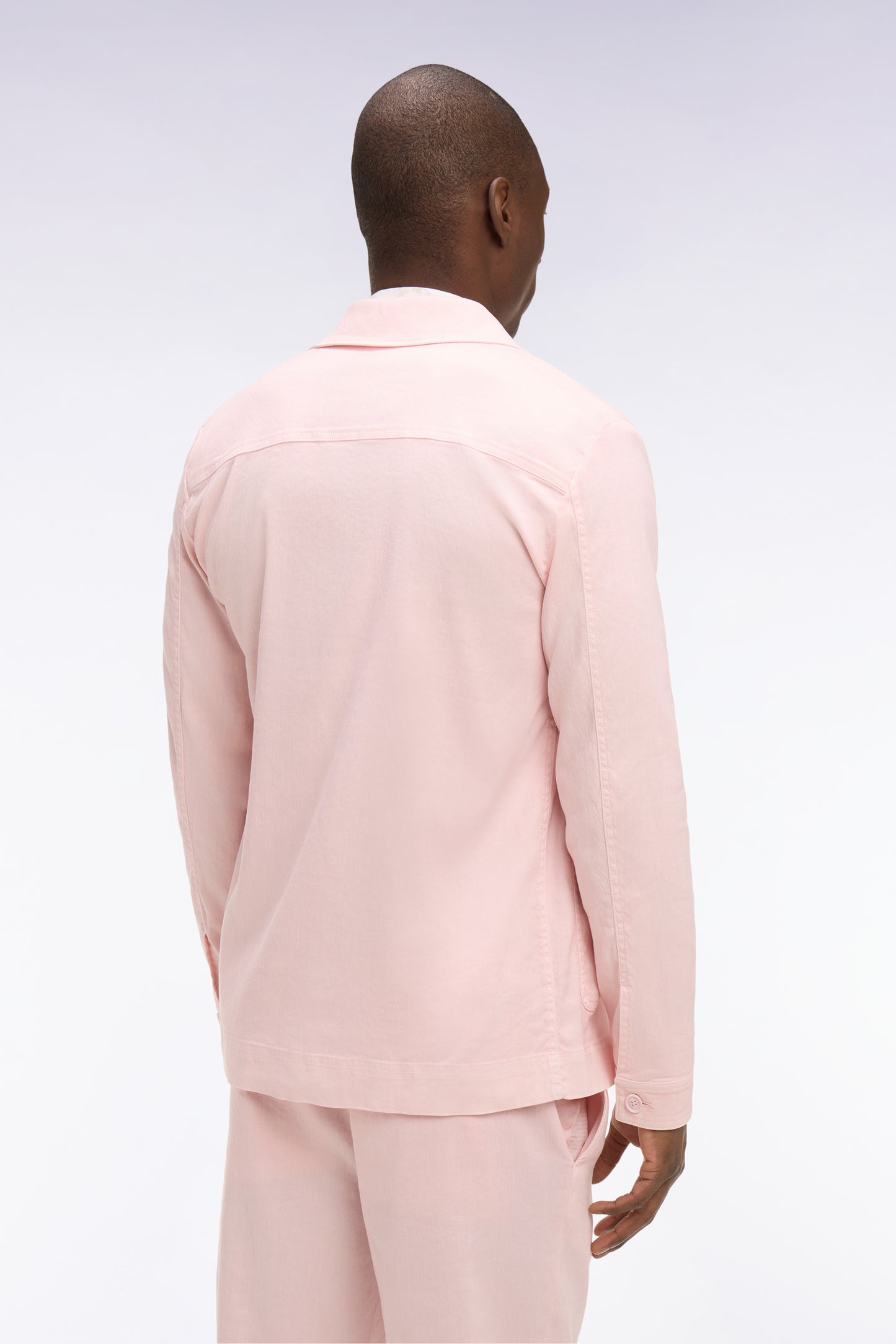Pink linen and cotton overshirt