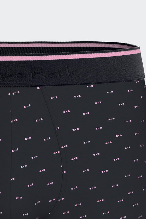 Boxer en jersey de coton stretch marine à micromotifs nœuds papillon - Image 2