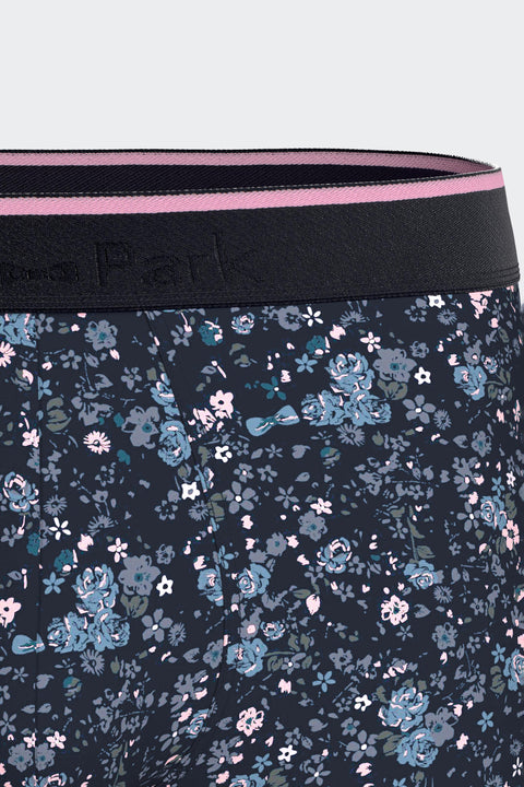 Boxer en jersey de coton stretch marine à imprimé floral - Image 2