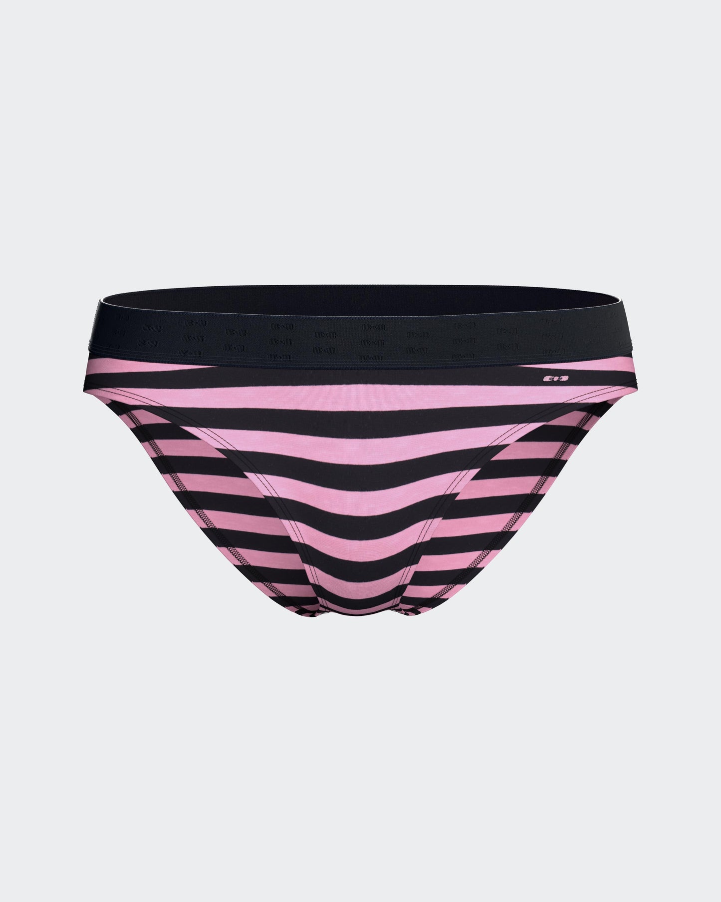 Navy and pink striped stretch cotton briefs