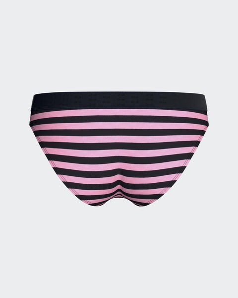 Culotte en coton stretch rayé marine et rose - Image 3
