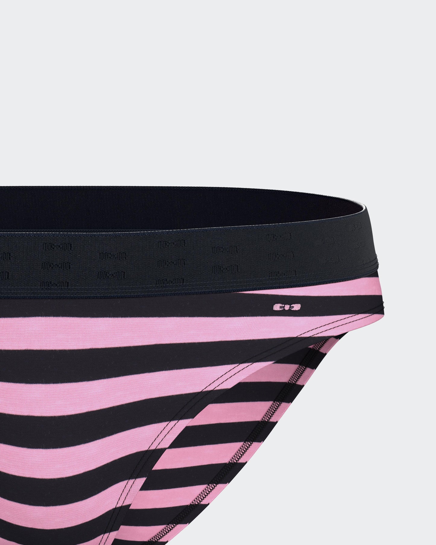 Navy and pink striped stretch cotton briefs