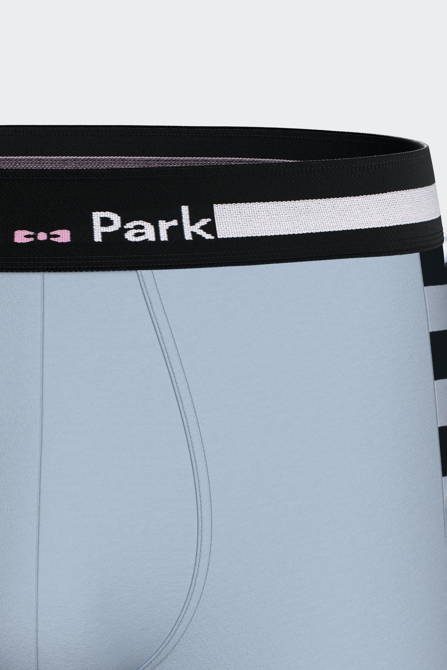 Pack of two boxer briefs in navy and sky blue striped stretch cotton jersey