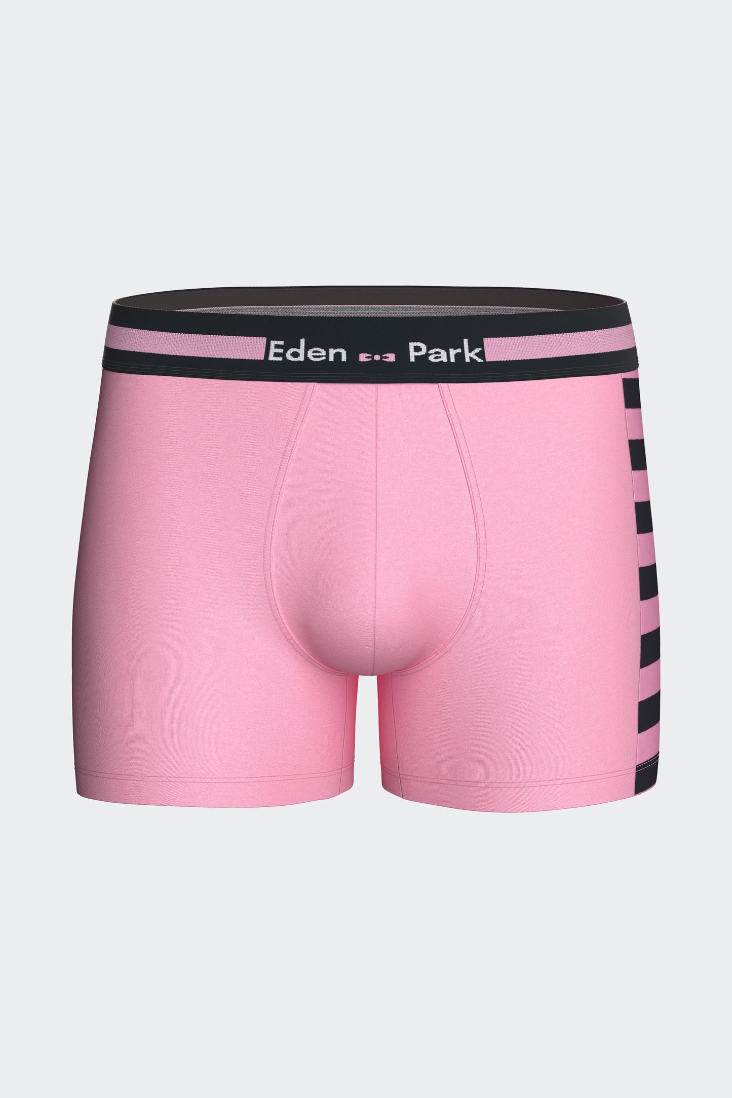 Pack of two boxer briefs in navy and pink striped stretch cotton jersey