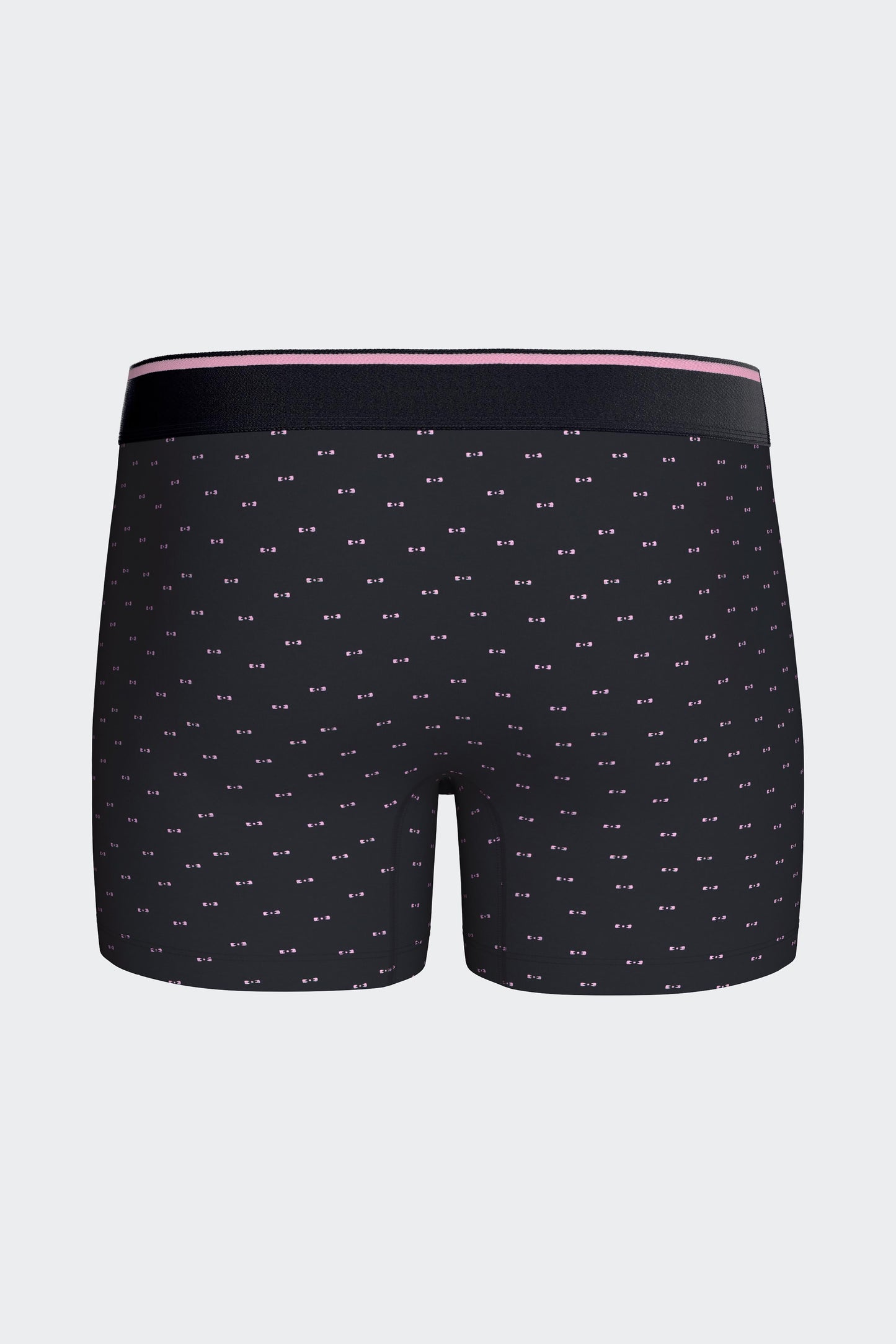 Pack of two boxers in plain navy stretch cotton jersey and micropatterns