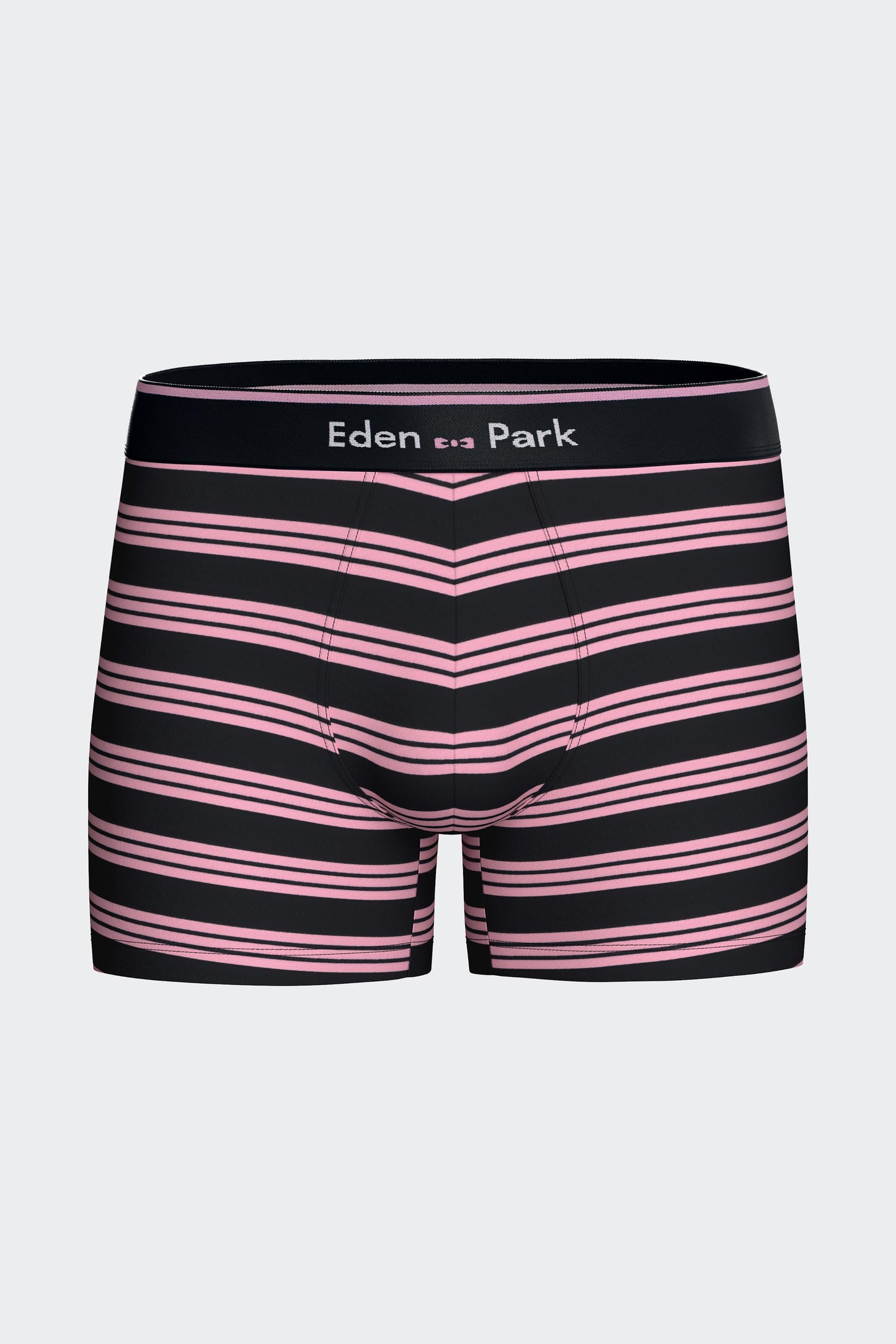 Pack of two boxers in navy and pink striped stretch cotton jersey