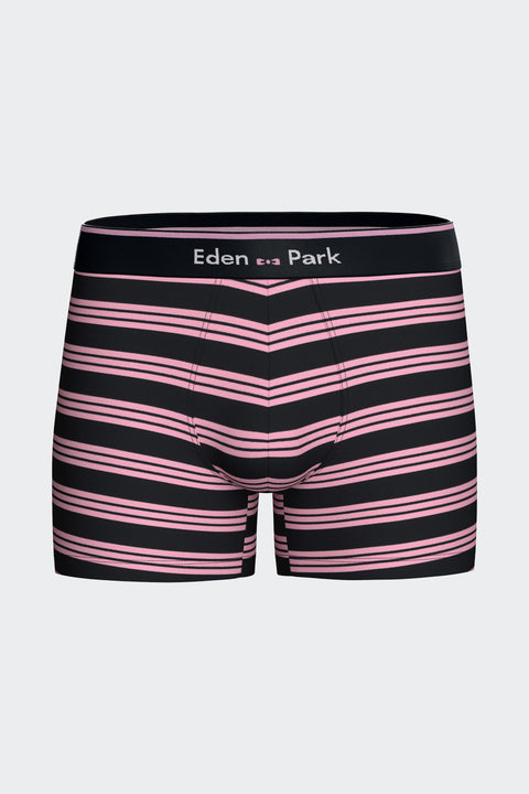 Lot de deux boxers en jersey de coton stretch marine et rose à rayures - Image 3