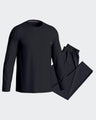 Long pyjamas in navy cotton jersey