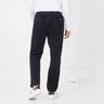Navy blue stretch cotton velour pants