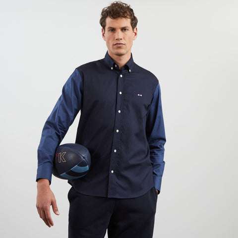 Blue colourblock shirt with World Cup 2023 embroidery - Image 1