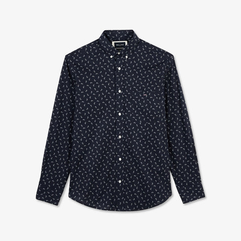 Navy blue Pima cotton blouse with exclusive print - Image 2