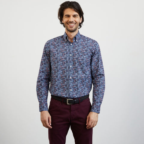 Blue blouse with exclusive floral print - Image 3