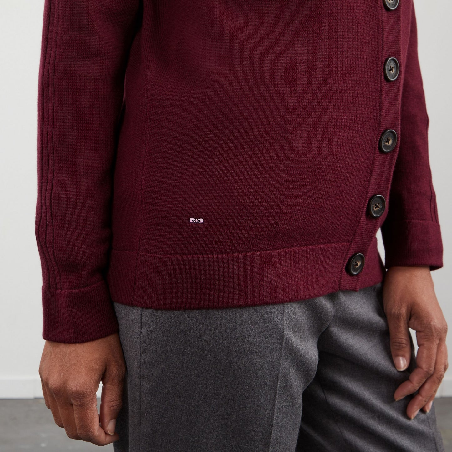 Plain burgundy cardigan