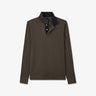Dark khaki long-sleeved polo shirt