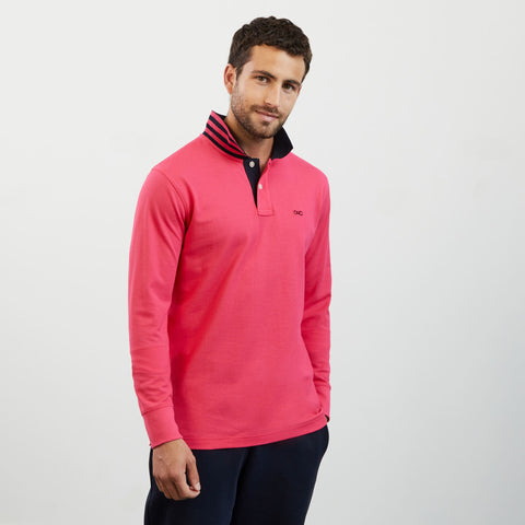 Pink long-sleeved polo shirt - Image 3