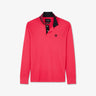 Pink long-sleeved polo shirt