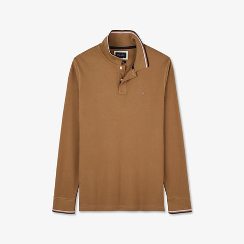 Light brown long-sleeved polo shirt - Image 2