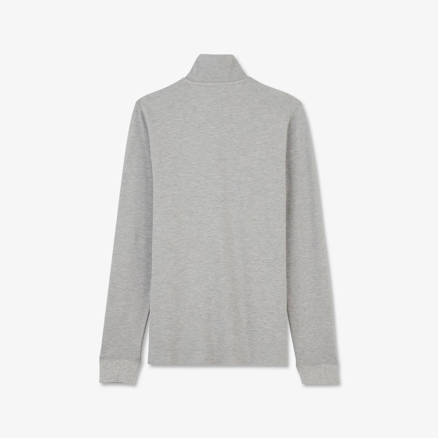 Grey long-sleeved polo shirt