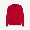 Pink round-neck jumper in combination knit