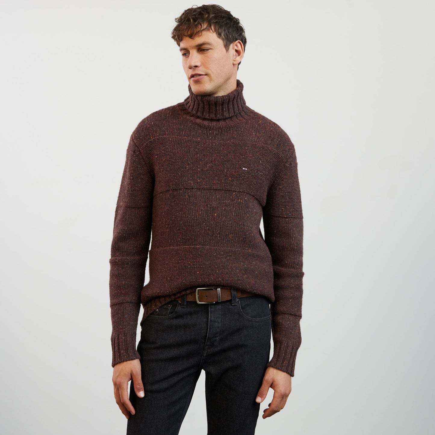 Dark blue zip cardigan in rib knit