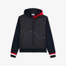 Navy blue colourblock hooded zip sweatshirt
