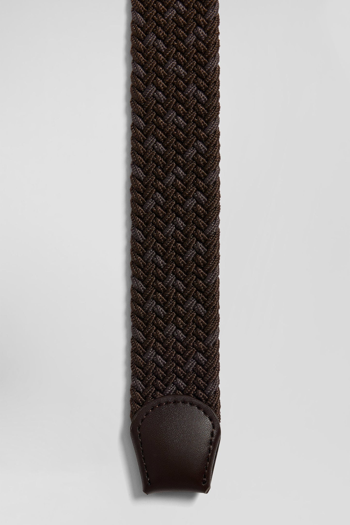 Ceinture tressée marron à boucle en métal argenté - Image 4