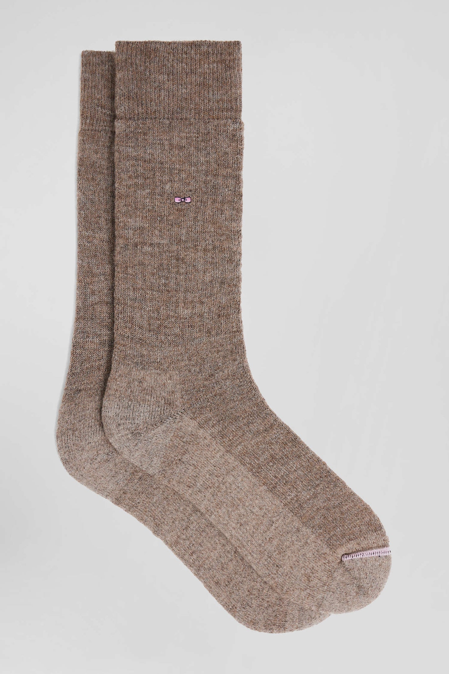 Paire de chaussettes homme en laine alpaga mélangée marron - Image 1