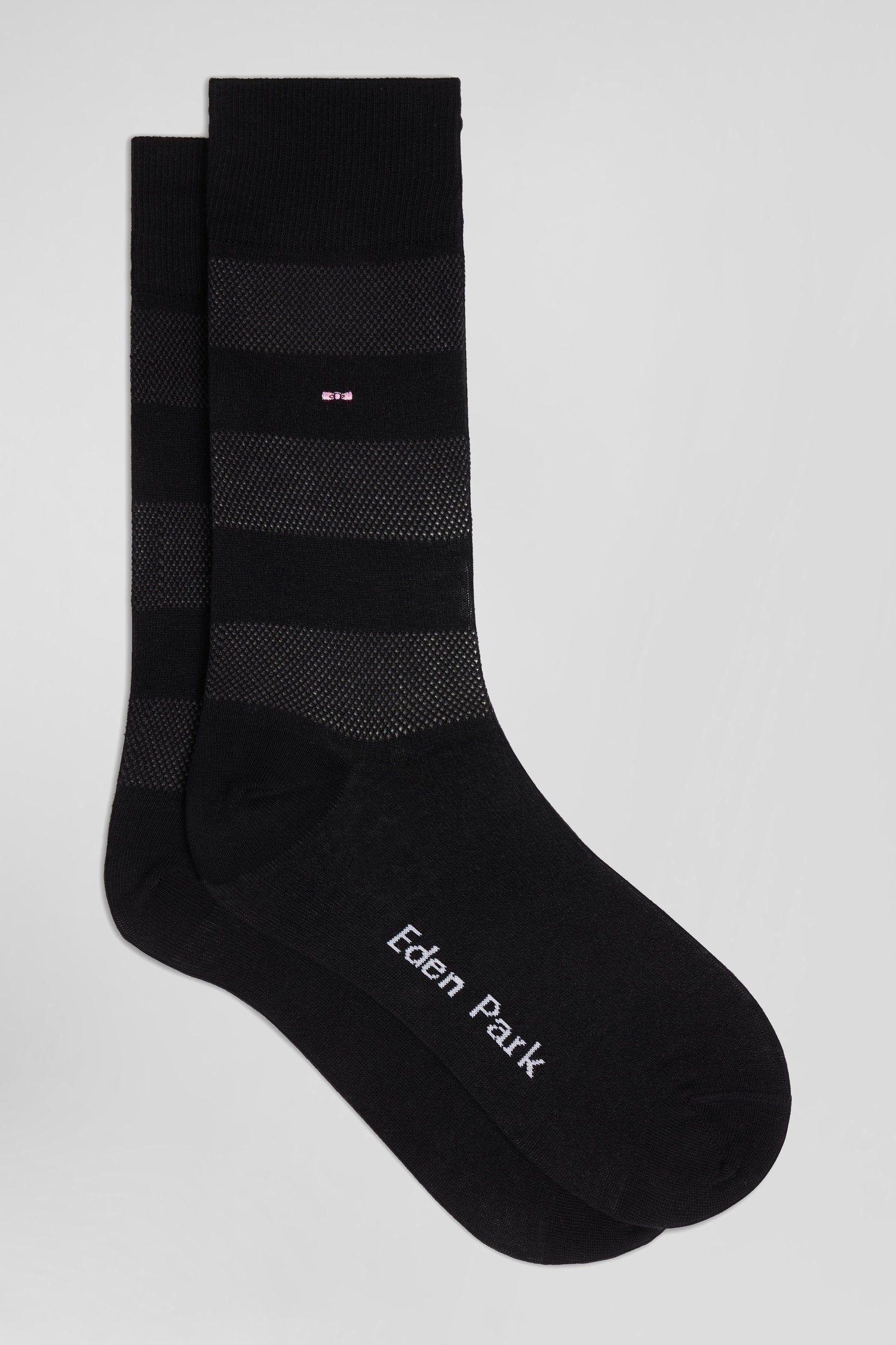 Paire de chaussettes noires à jeux de maille en coton stretch