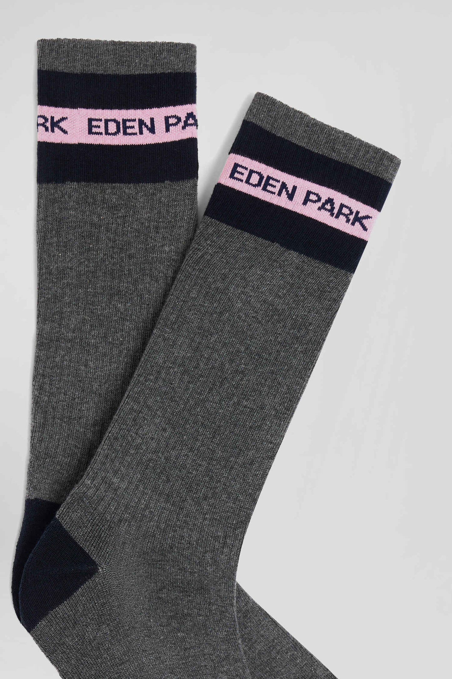 Chaussettes en coton stretch gris anthracite Eden Park - Image 2