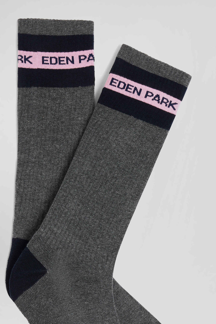 Chaussettes en coton stretch gris anthracite Eden Park alt view