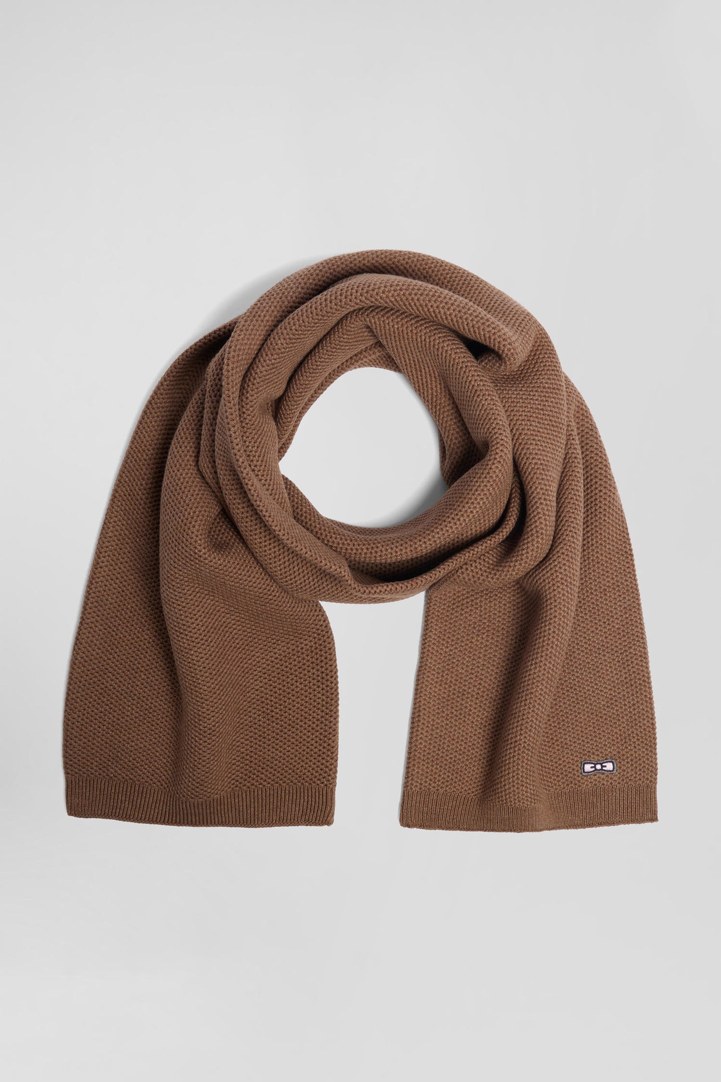 Plain hazelnut cotton scarf