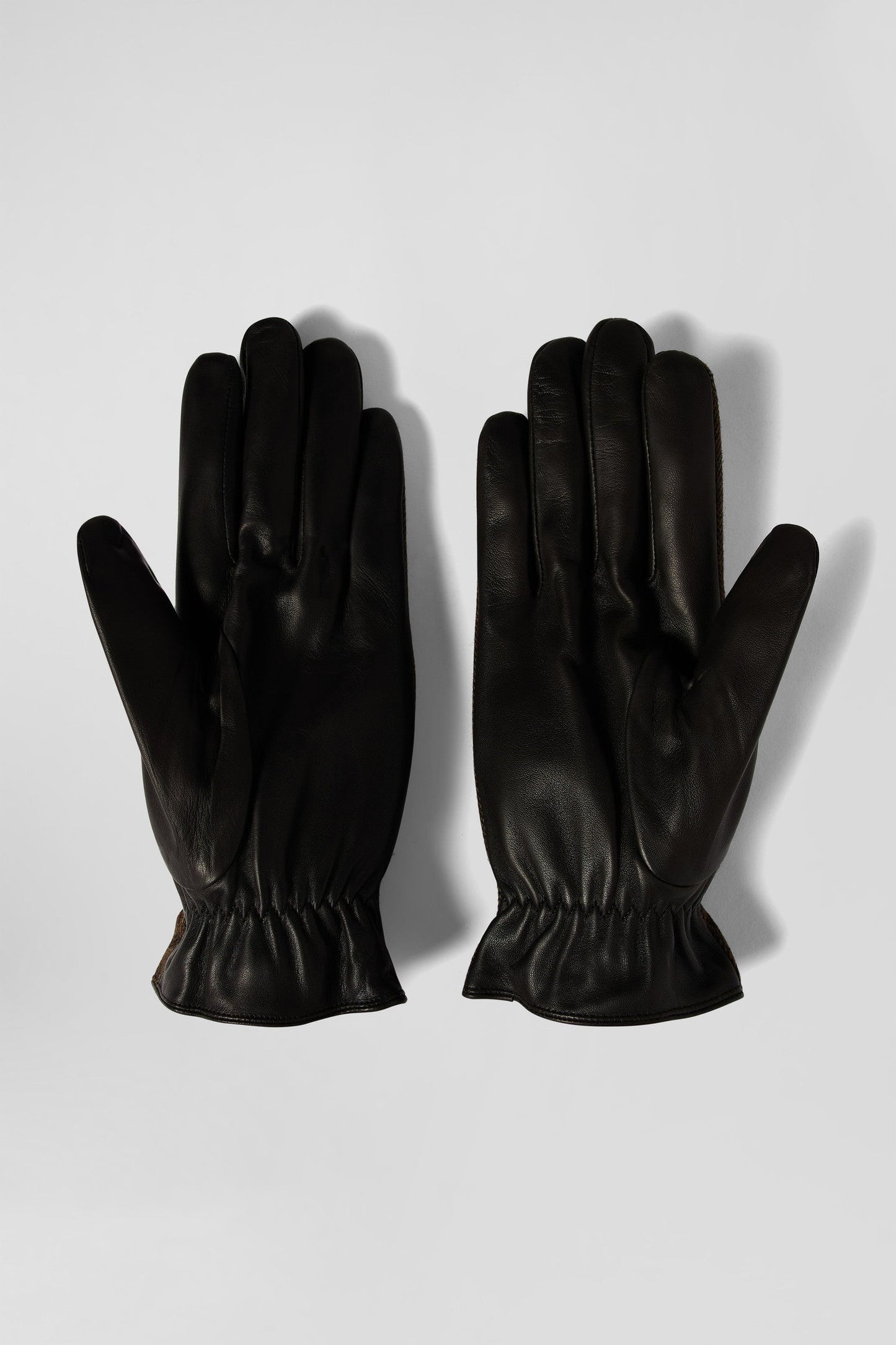 Paire de gants en cuir lisse marron - Image 3