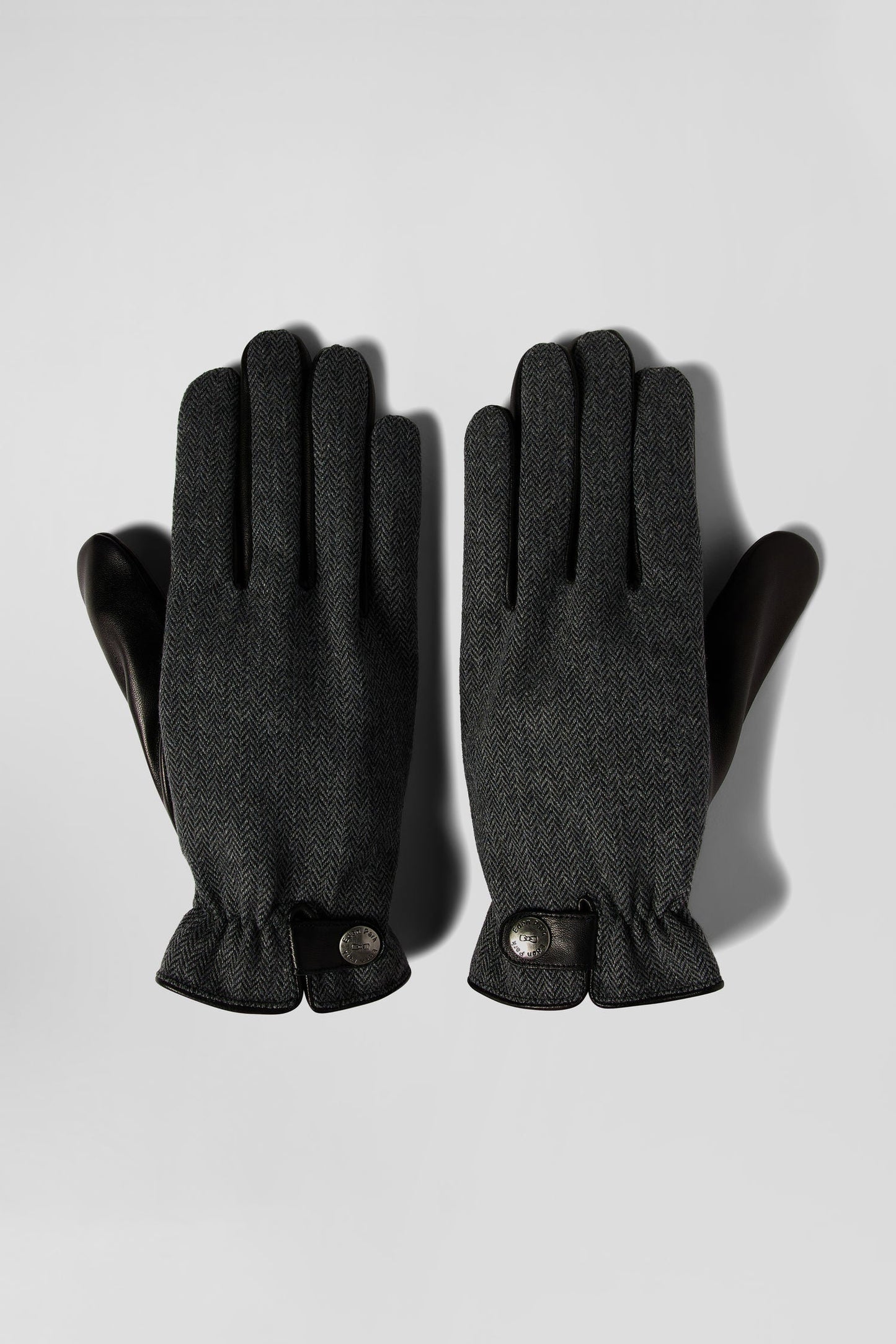 Paire de gants en cuir lisse noir - Image 1