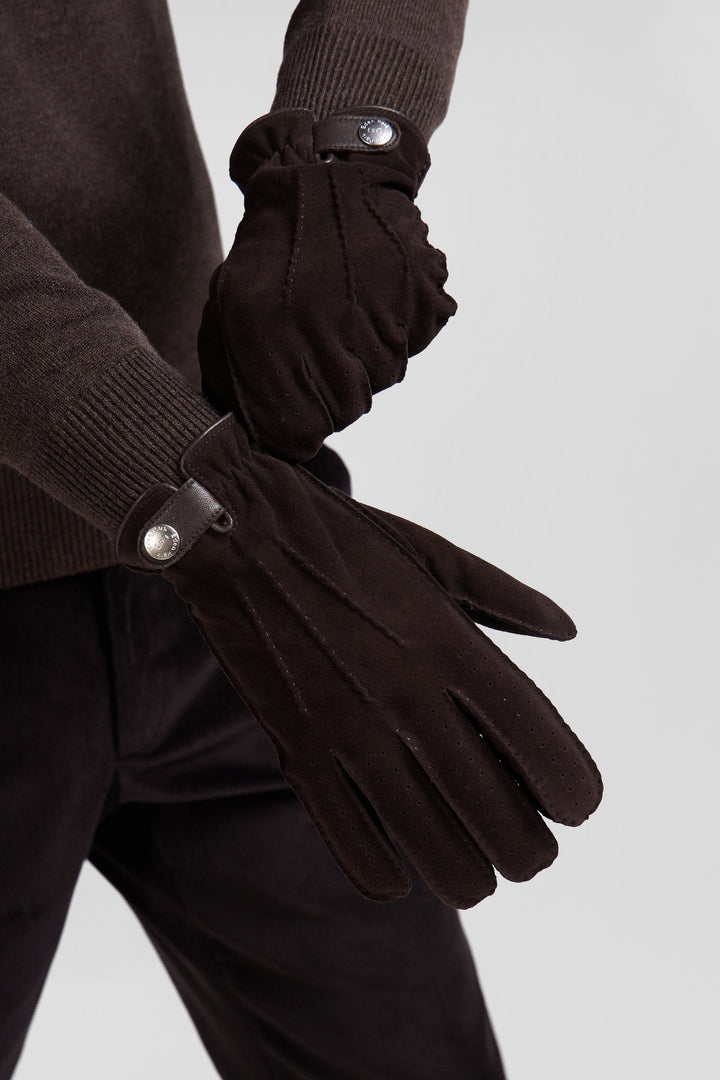 Paire de gants en cuir marron alt view