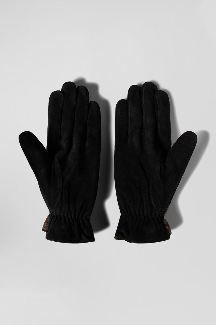 Paire de gants homme en cuir marron alt view