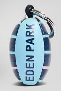 Sky blue rugby ball key ring with Eden Park screen-print