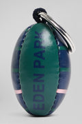 Green rugby ball key ring with Eden Park screen-print