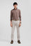 Pantalon chino camel en gabardine de coton stretch coupe Regular