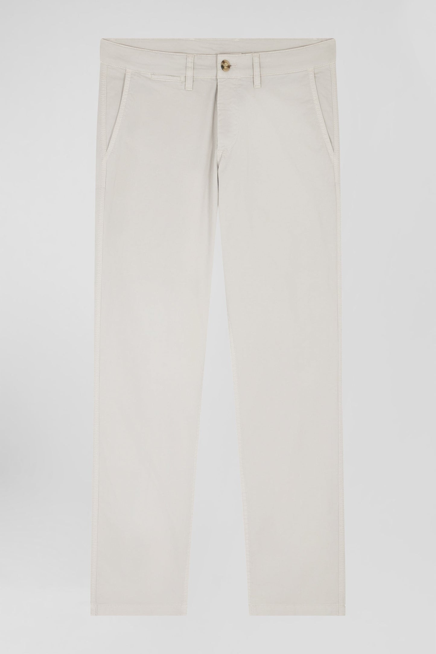 Pantalon chino camel en gabardine de coton stretch coupe Regular - Image 2