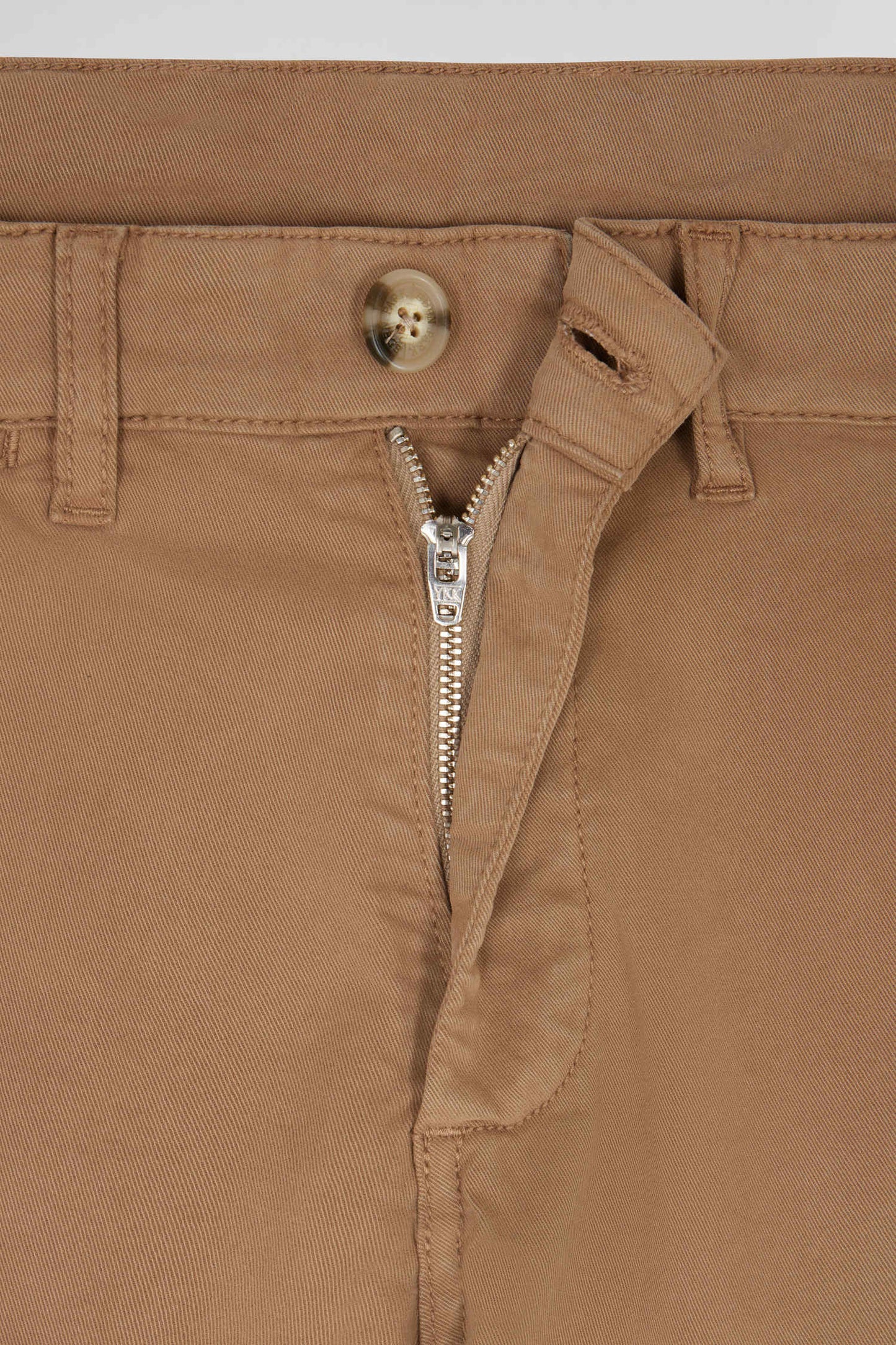 Pantalon chino marron en gabardine de coton stretch coupe Regular - Image 7