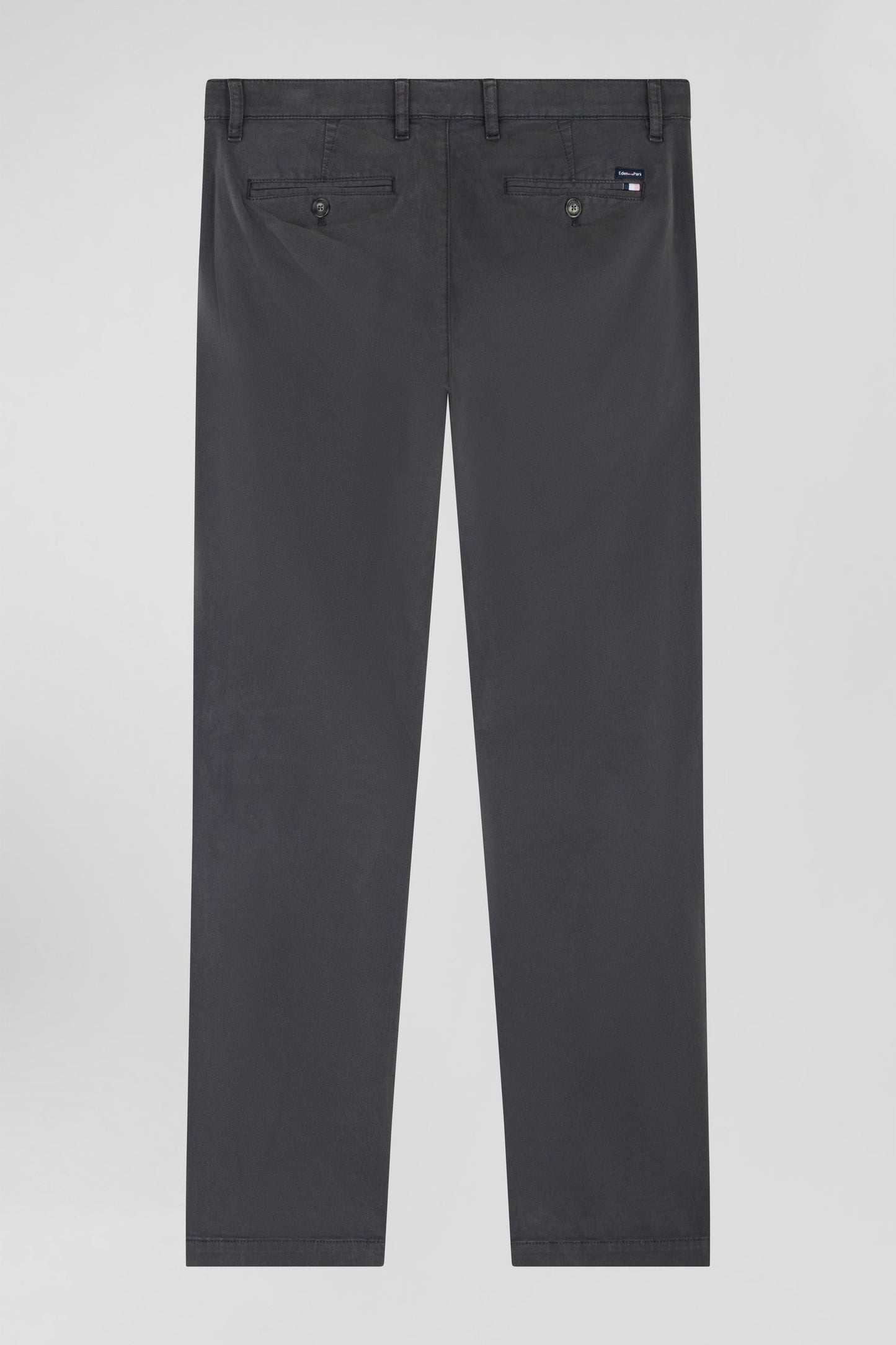 Pantalon chino gris anthracite en gabardine de coton stretch coupe Regular - Image 4