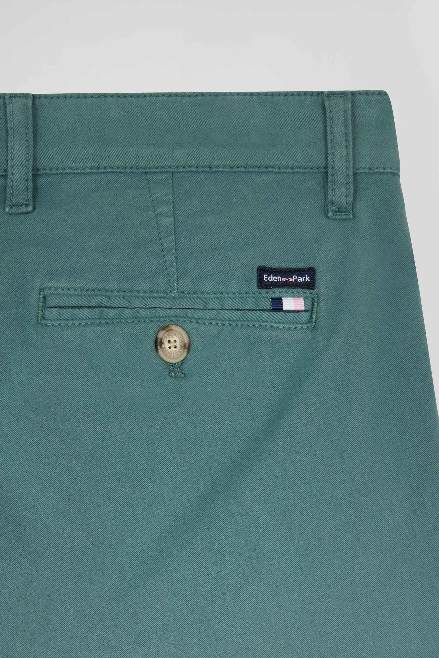 Pantalon chino vert en gabardine de coton stretch coupe Regular - Image 9