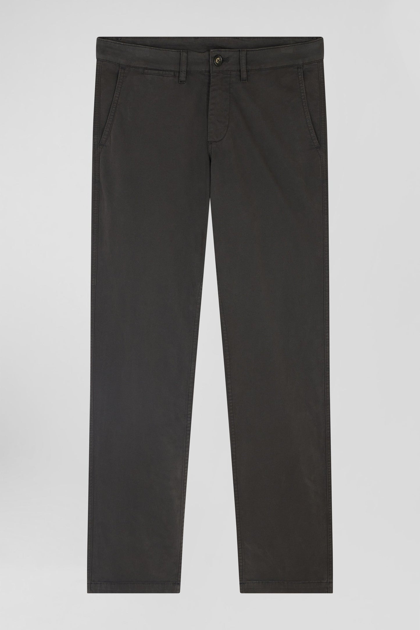 Pantalon chino noir en gabardine de coton stretch coupe Regular - Image 2