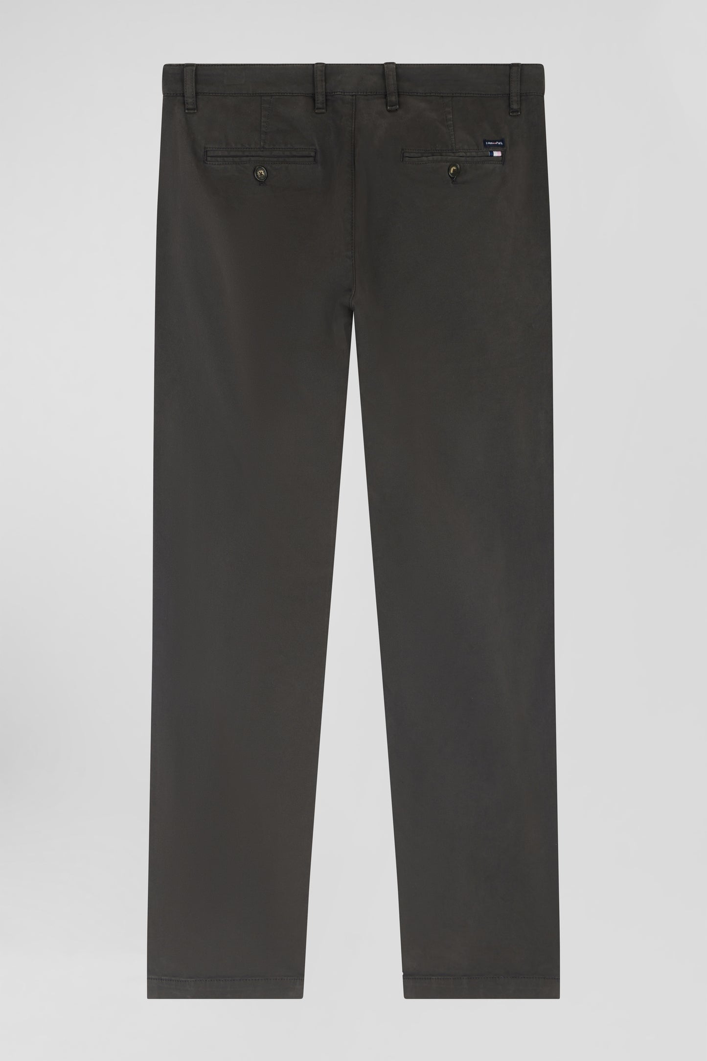 Brown chino pants in stretch cotton gabardine, regular fit
