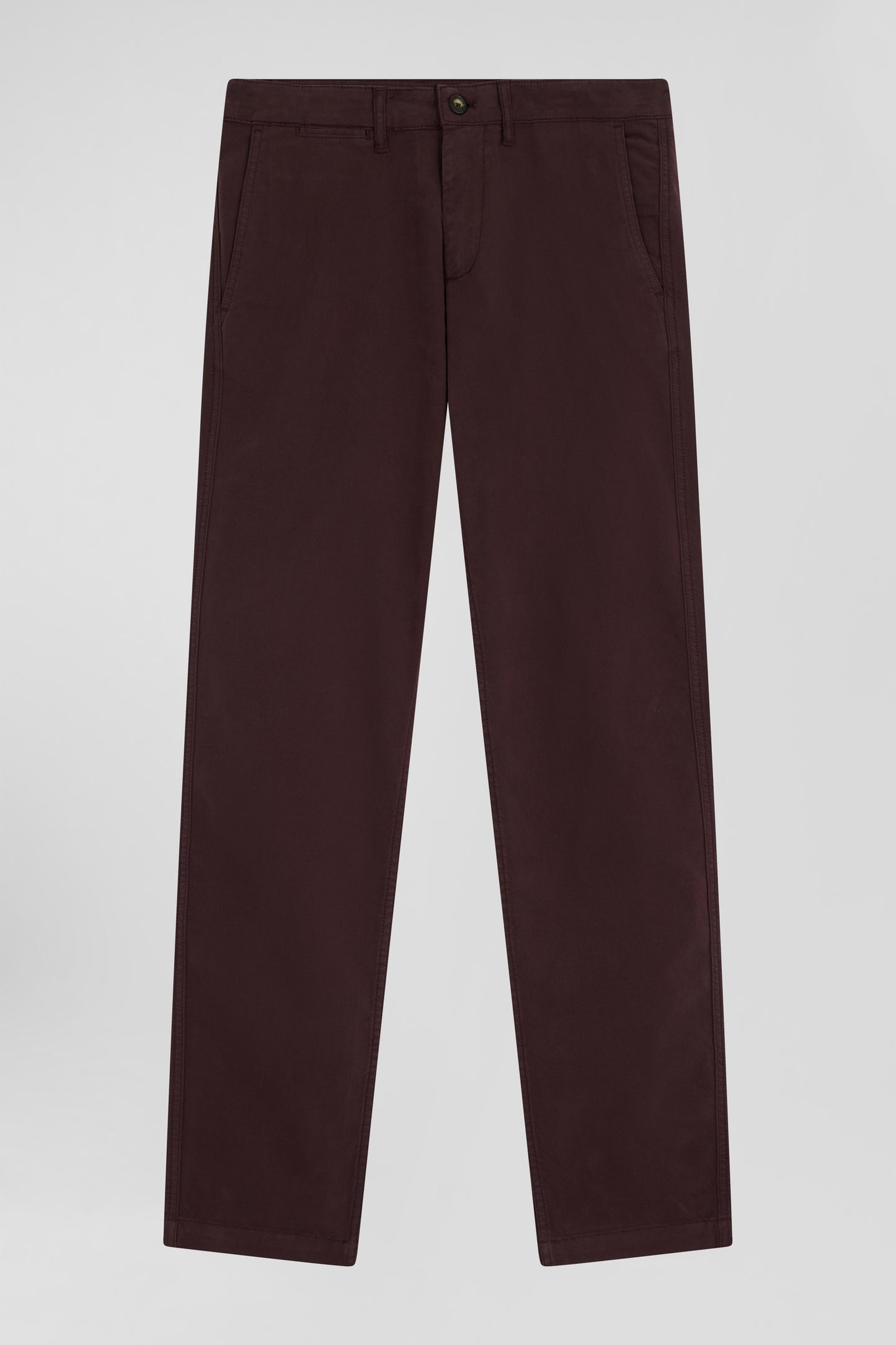 Pantalon chino bordeaux en gabardine de coton stretch coupe Regular - Image 1