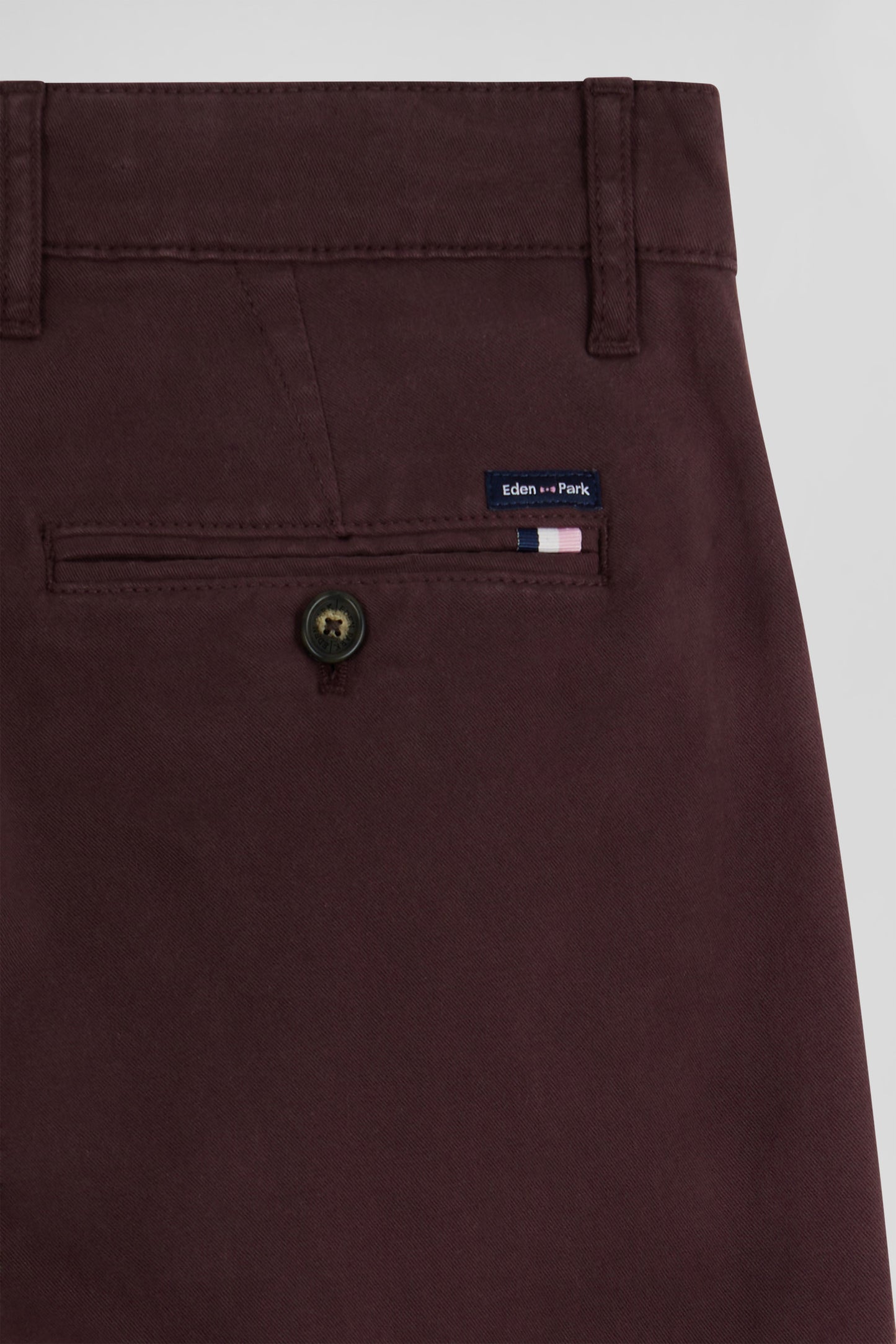 Pantalon chino bordeaux en gabardine de coton stretch coupe Regular - Image 5