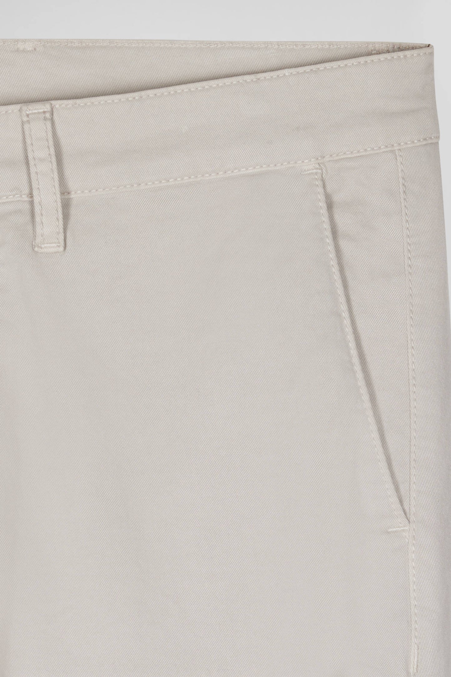 Pantalon chino uni en coton stretch beige coupe Slim - Image 8