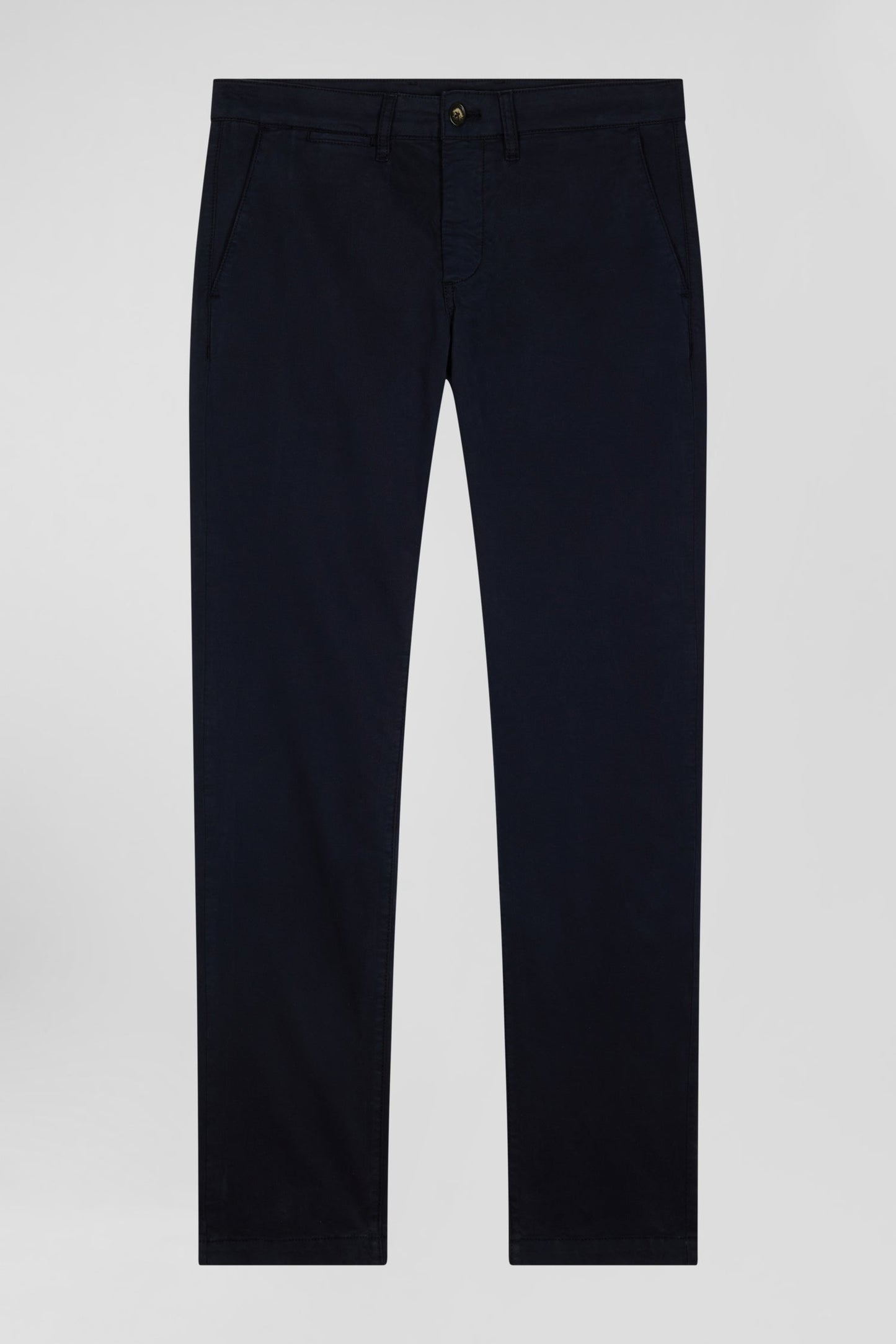 Pantalon chino uni en coton stretch bleu marine coupe Slim - Image 2