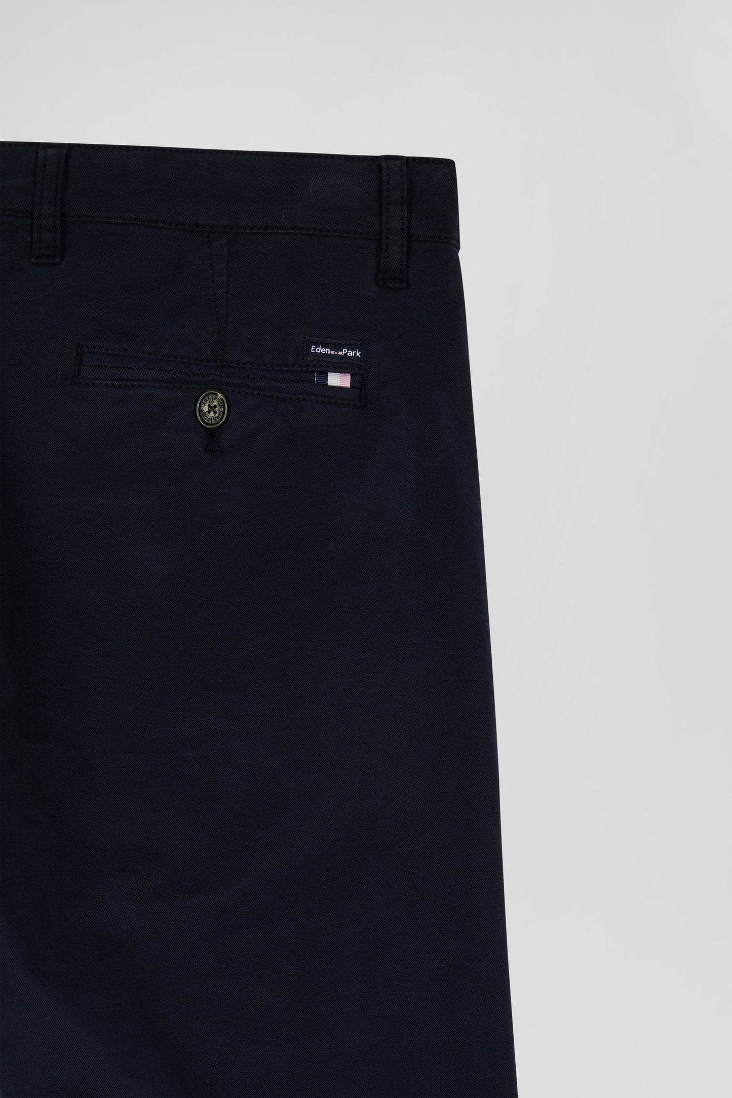 Pantalon chino uni en coton stretch bleu marine coupe Slim - Image 8